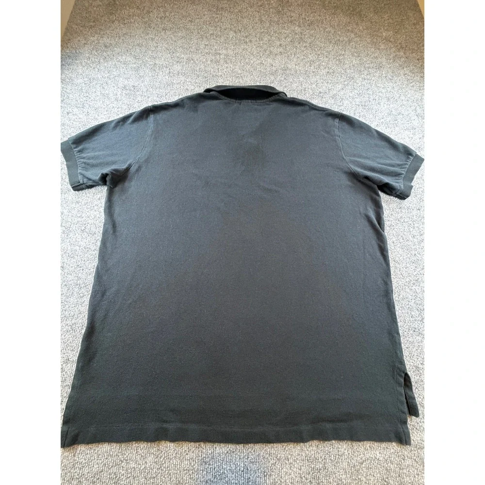 Polo Ralph Lauren Mens XXL Black Short Sleeve Pique Polo Shirt Purple Pony Logo